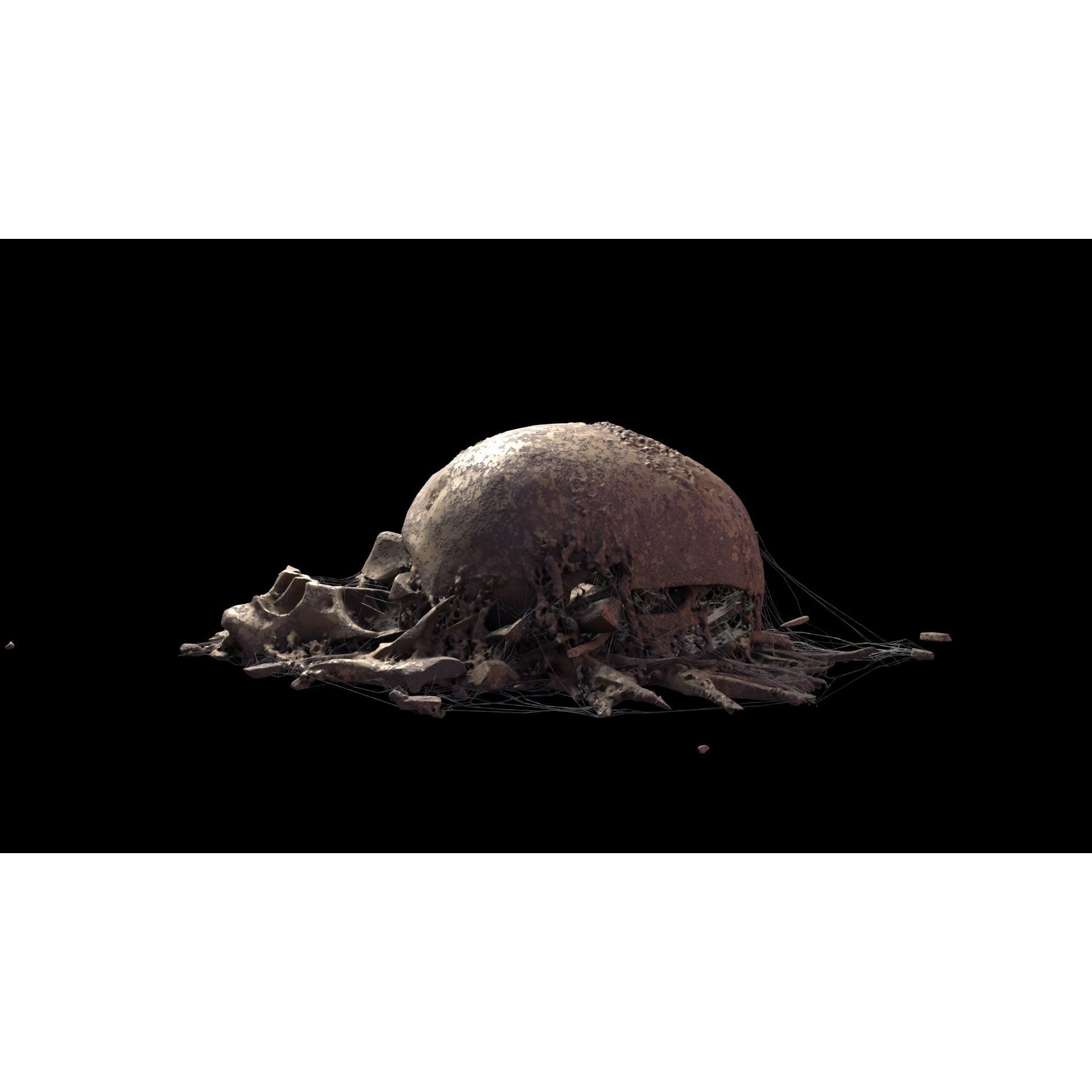 Broken Skulls with Spider Webs - Game-Ready 3D Model - View 63