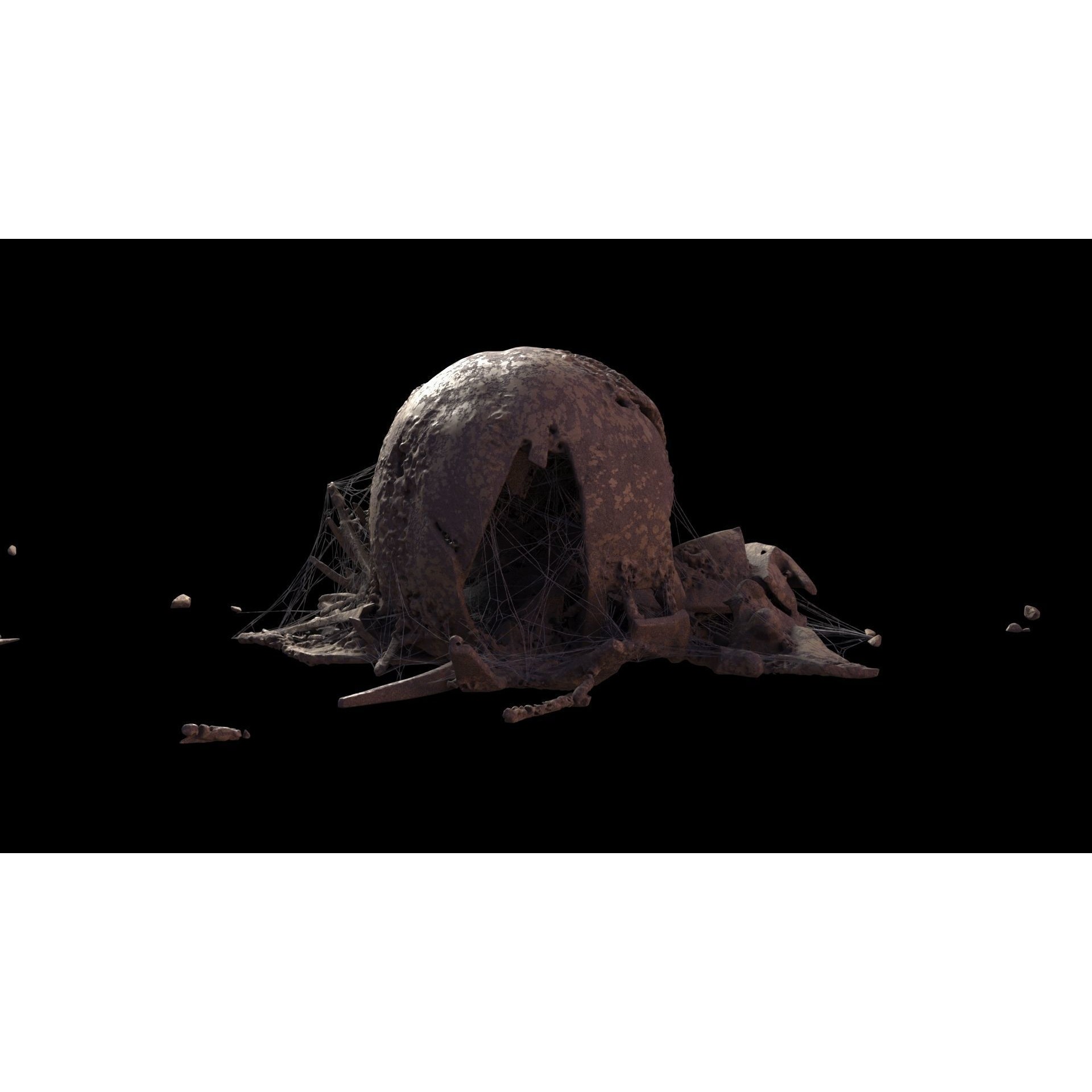 Broken Skulls with Spider Webs - Game-Ready 3D Model - View 69