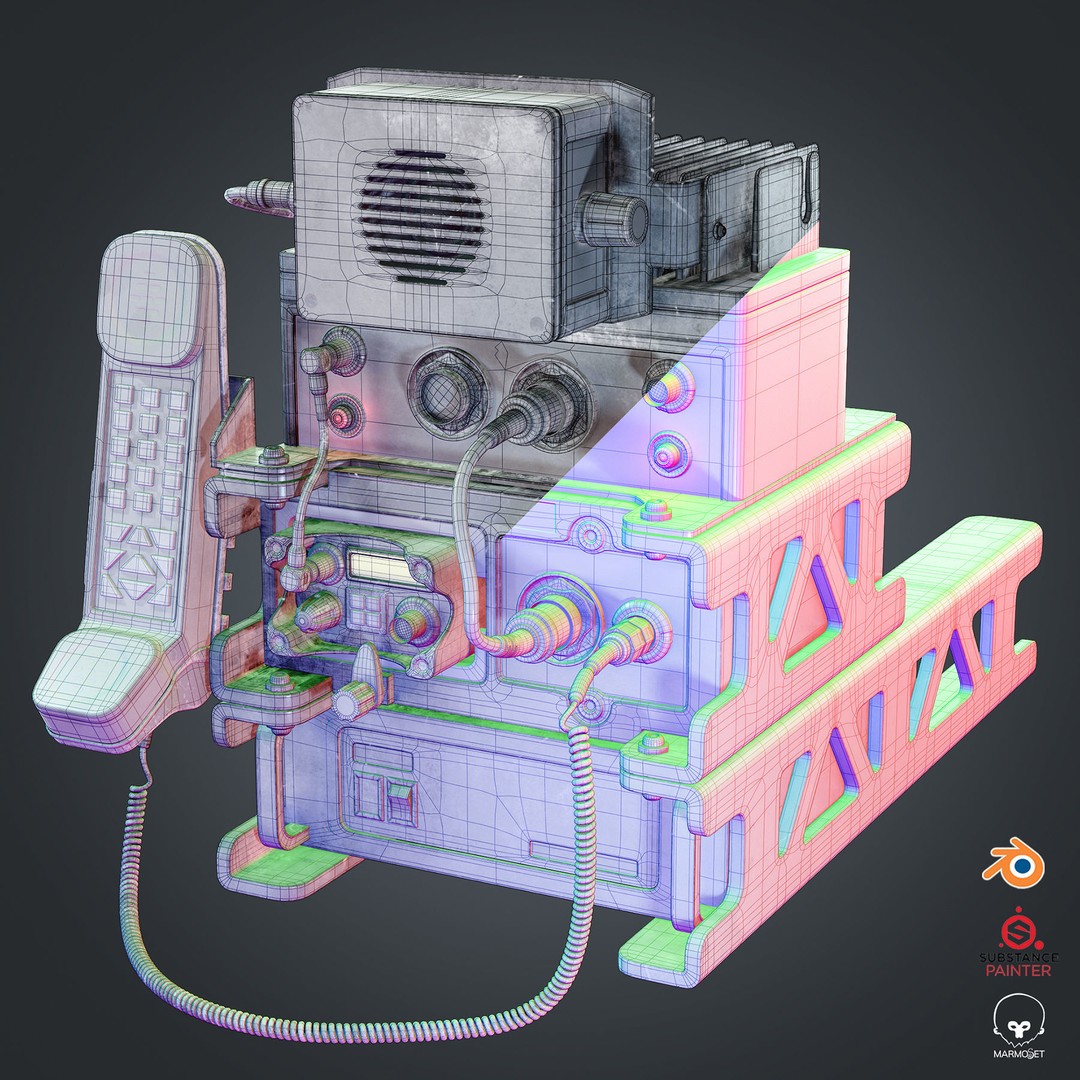Barrett VHF Radio 3D Model – Low Poly Game Ready Asset, FBX & OBJ