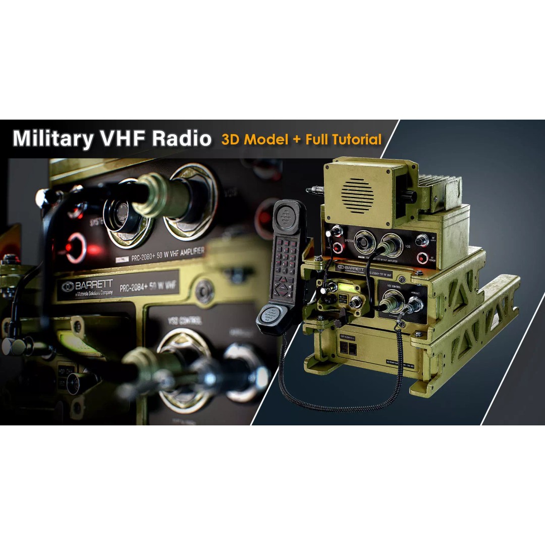 Barrett VHF Radio 3D Model – Low Poly Game Ready Asset, FBX & OBJ - View 2