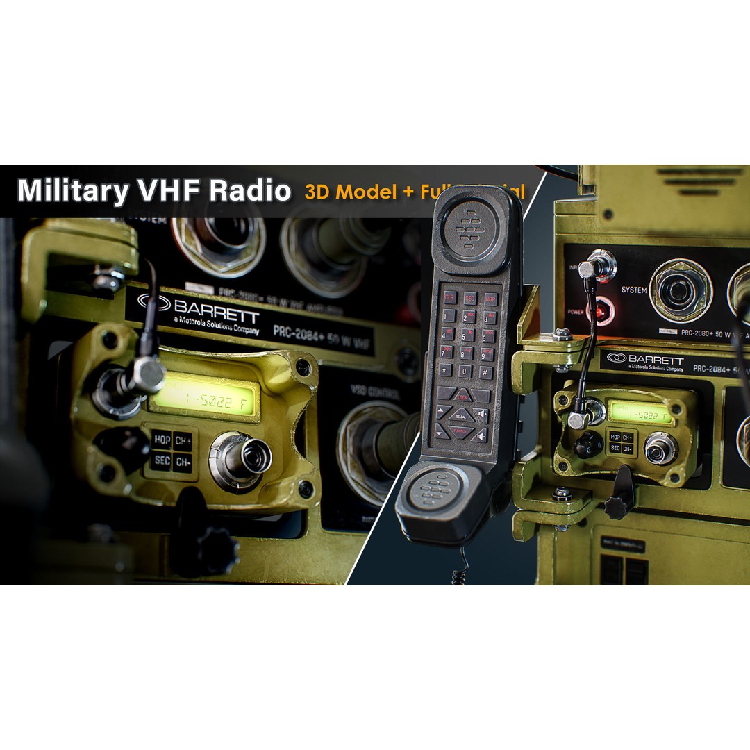 Barrett VHF Radio 3D Model – Low Poly Game Ready Asset, FBX & OBJ - View 3
