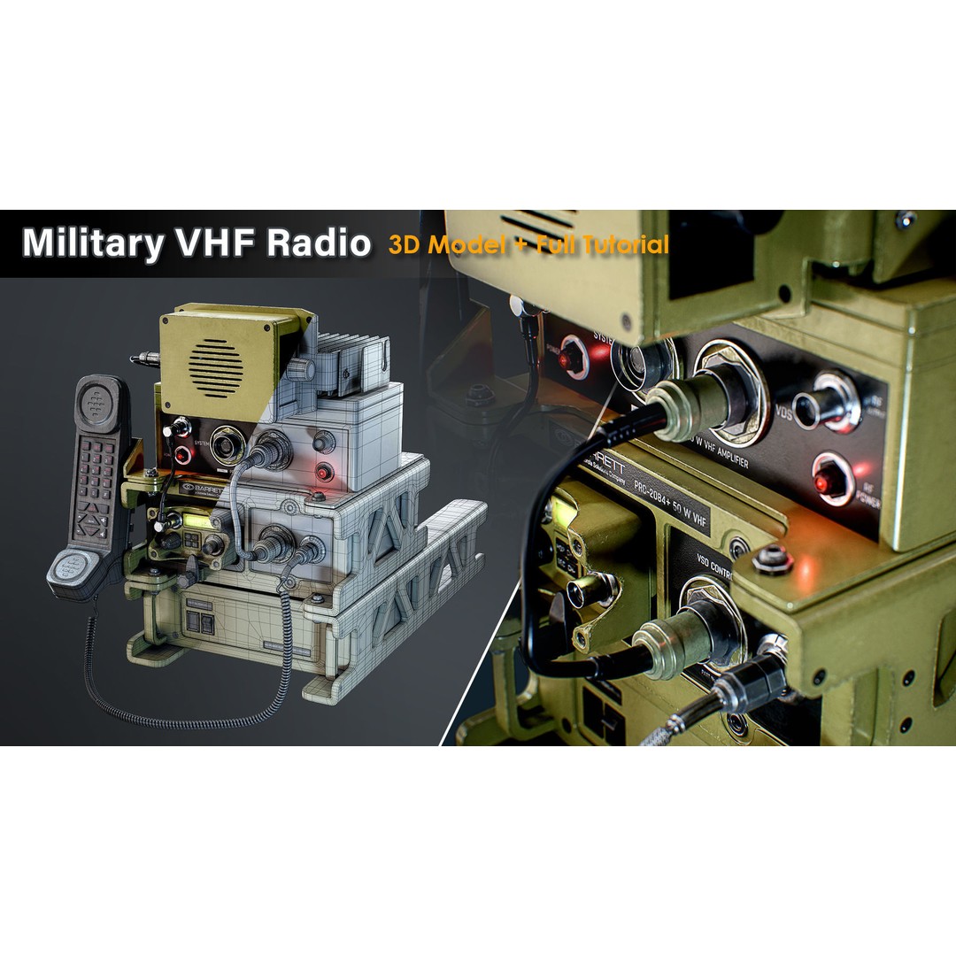 Barrett VHF Radio 3D Model – Low Poly Game Ready Asset, FBX & OBJ - View 4