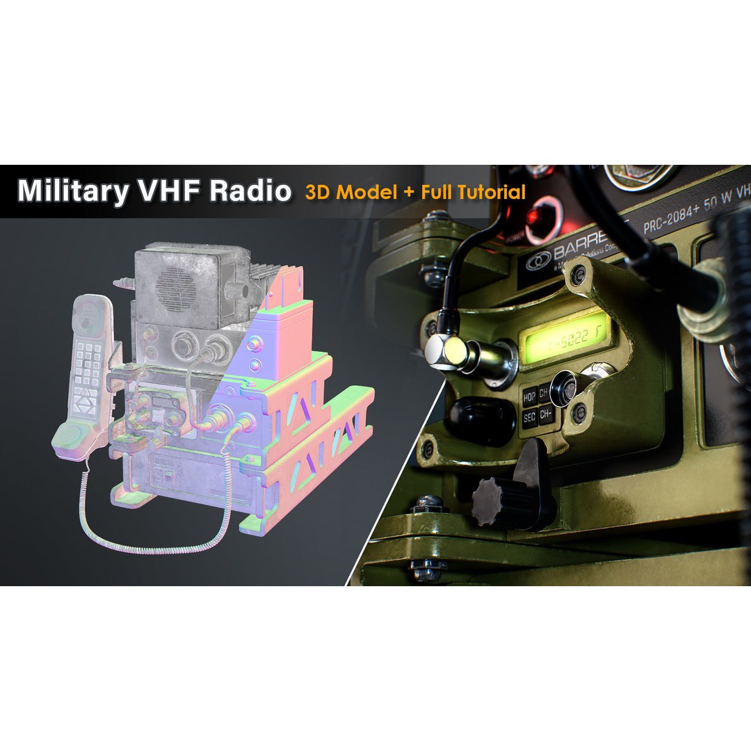 Barrett VHF Radio 3D Model – Low Poly Game Ready Asset, FBX & OBJ - View 5