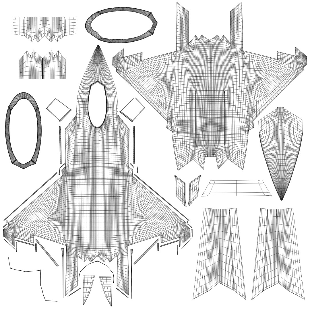 F-22 Raptor 3D Model – High-Detail Rigged Asset, FBX - View 10