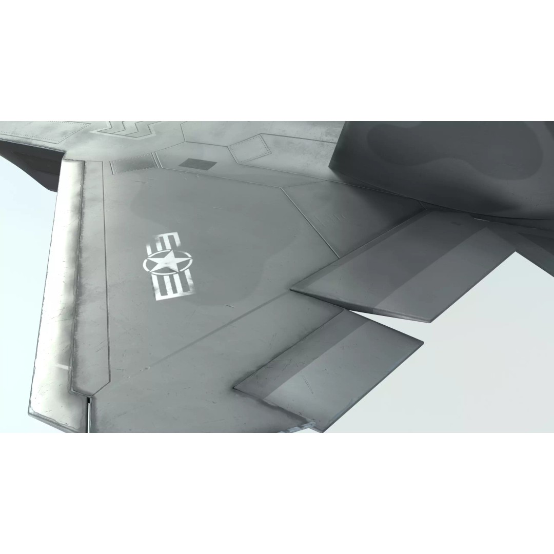F-22 Raptor 3D Model – High-Detail Rigged Asset, FBX - View 4