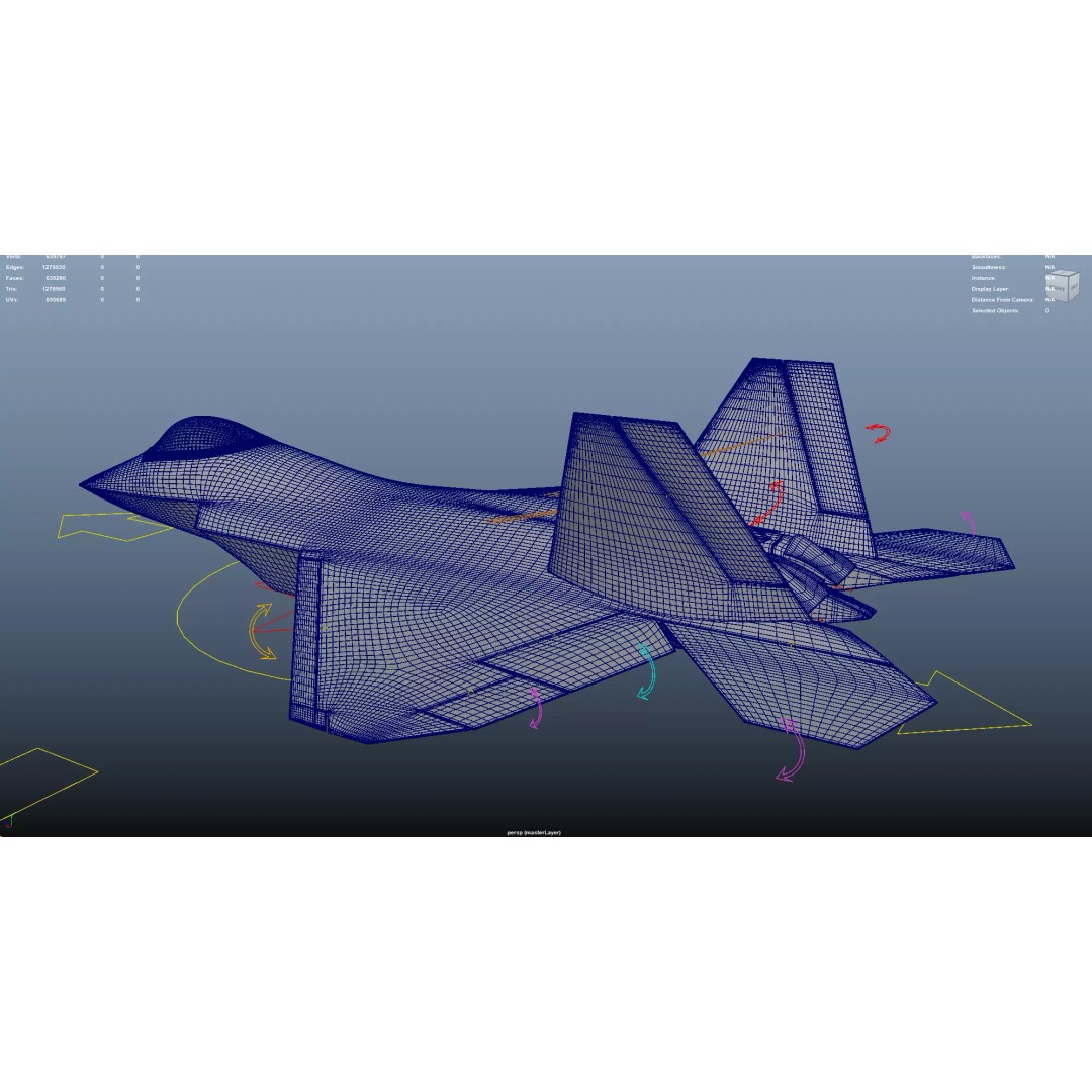 F-22 Raptor 3D Model – High-Detail Rigged Asset, FBX - View 9