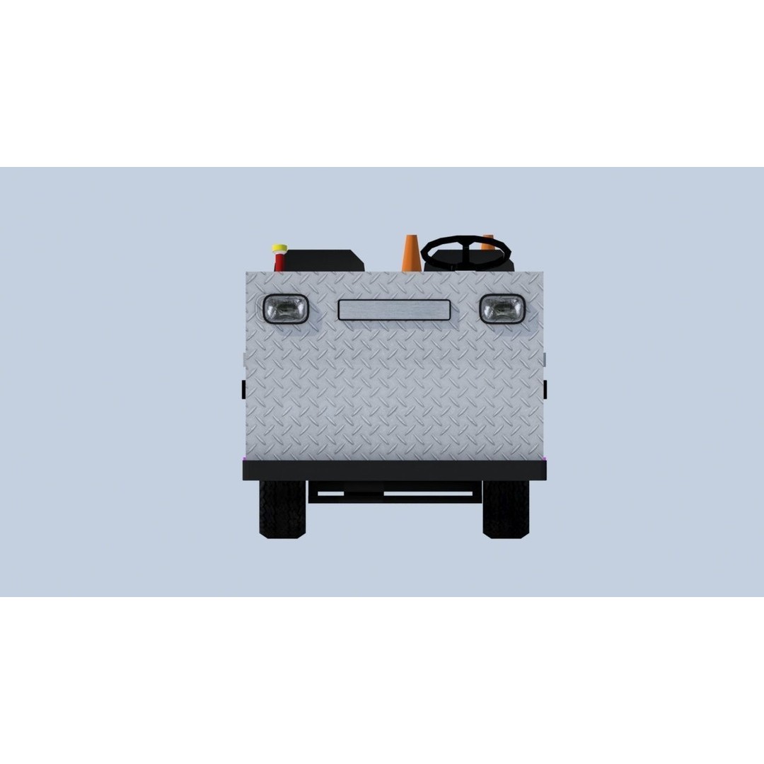 Ground Service Flat Cart 3D Model – Low Poly Static Asset for MSFS, XPlane - View 11