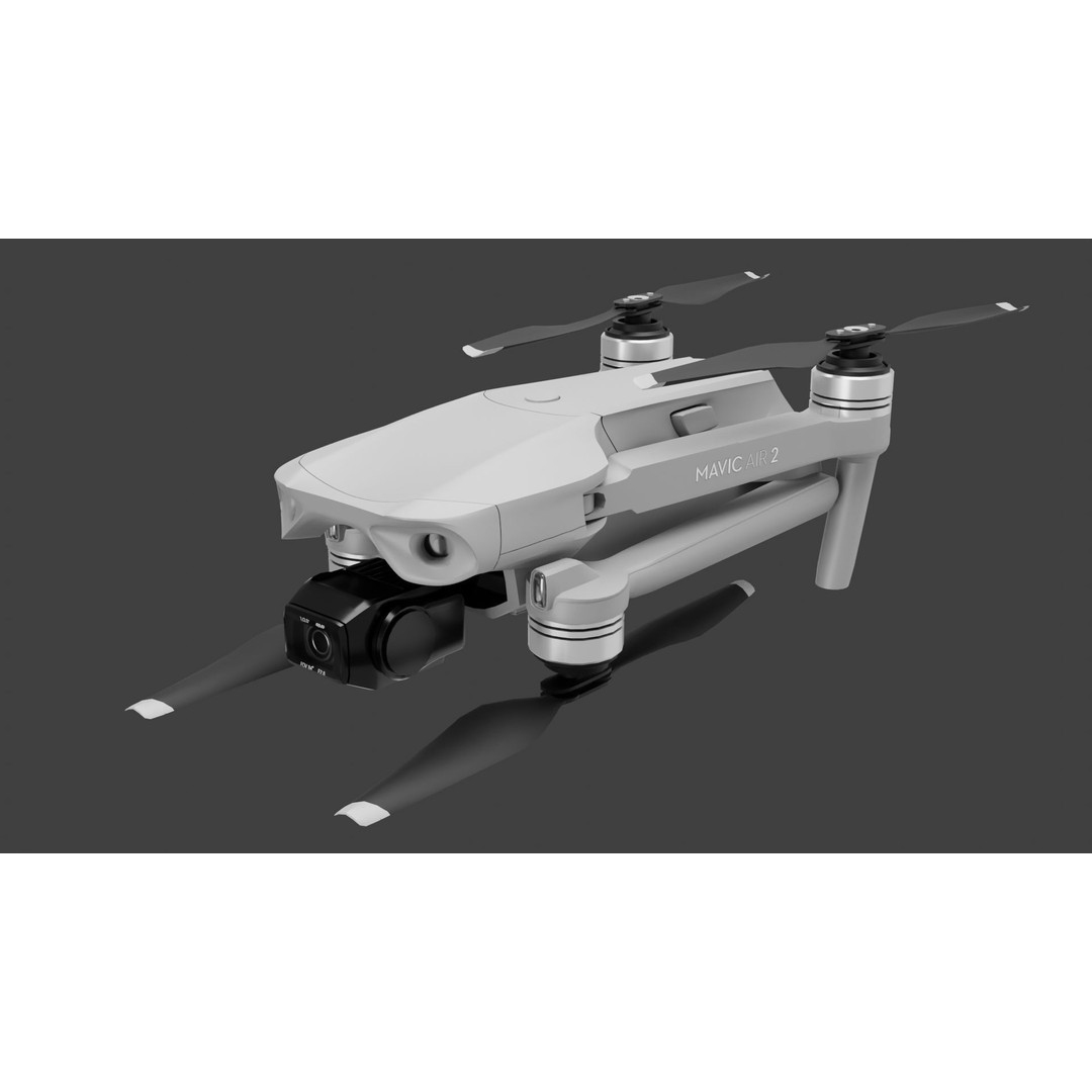 DJI Mavic Air 2 3D Model – High Poly Drone Asset, FBX & OBJ - View 3