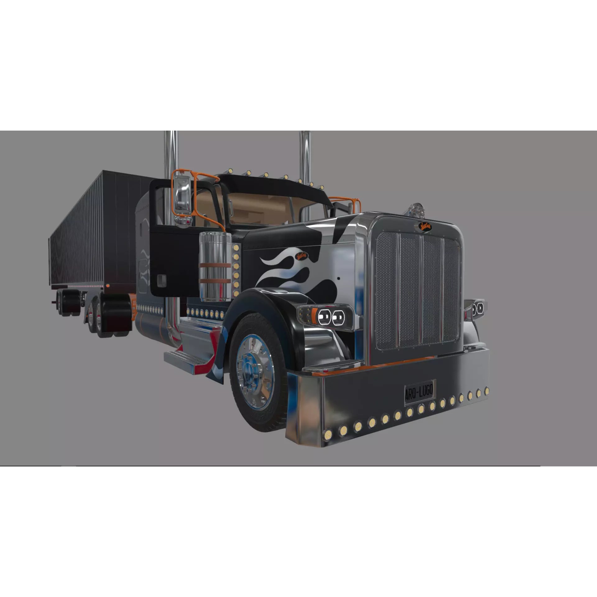 Bad Bunny's Peterbilt 389 - Game-Ready 3D Model - View 63