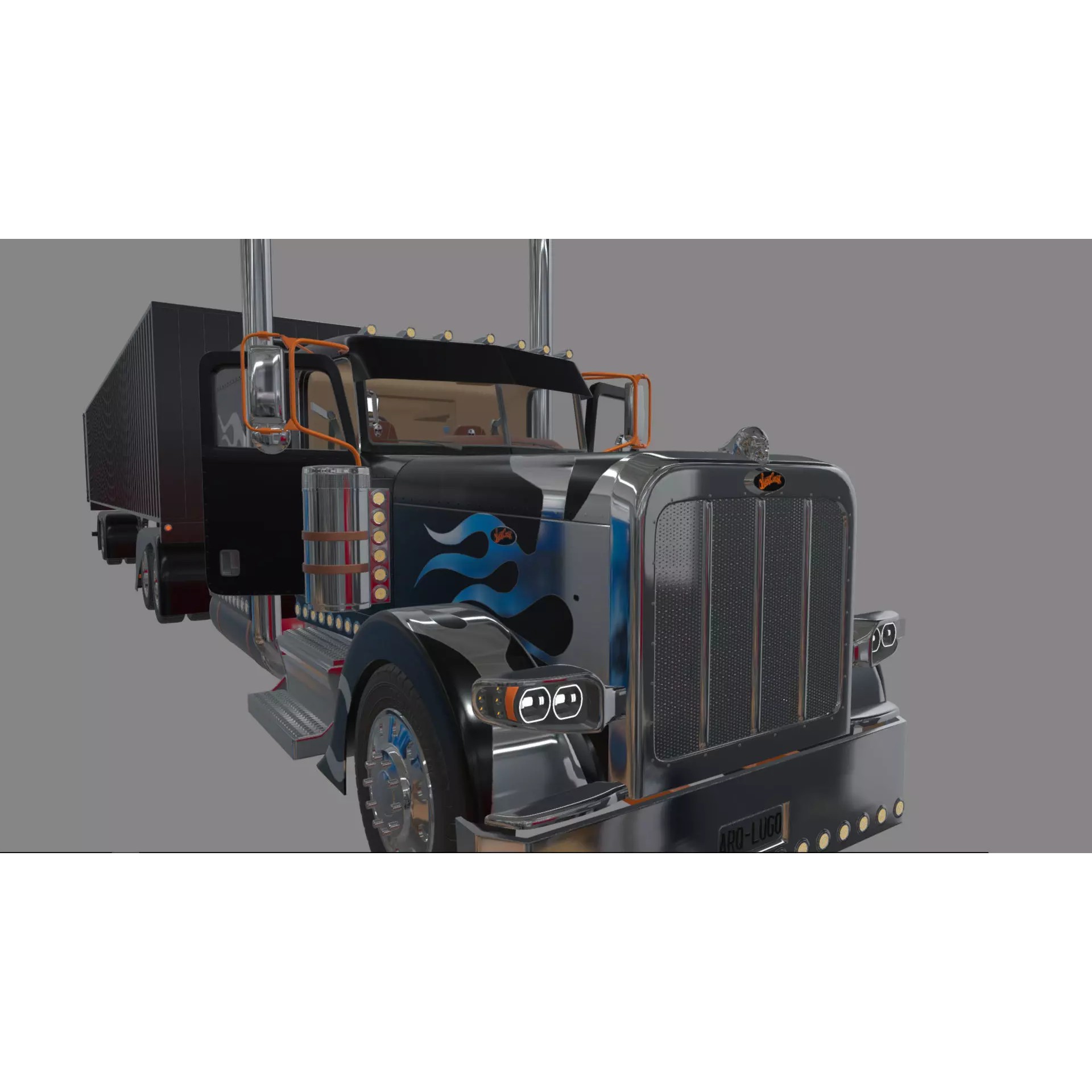 Bad Bunny's Peterbilt 389 - Game-Ready 3D Model - View 64