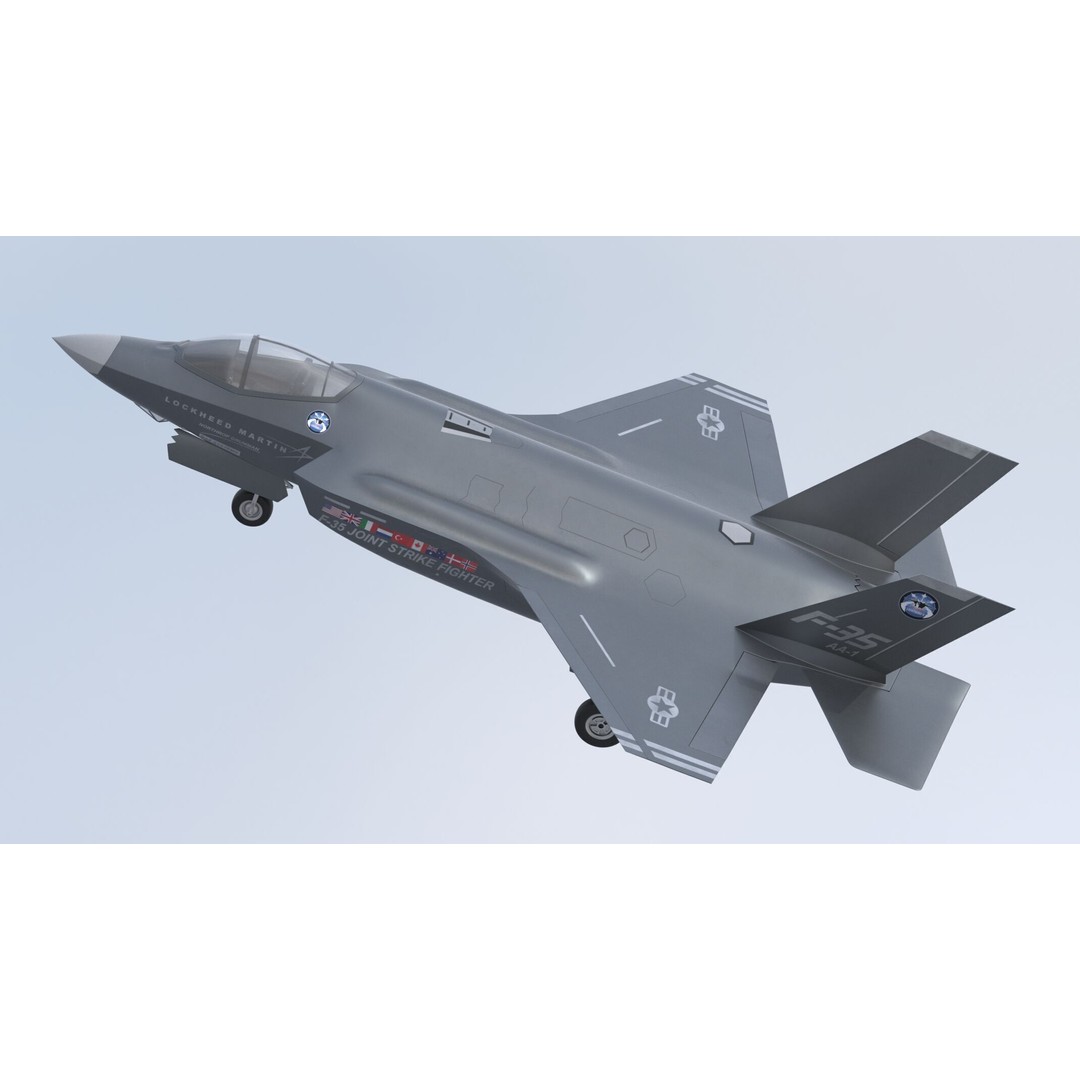 Lockheed Martin F-35 Lightning II 3D Model – Low-Poly PBR Aircraft, FBX & OBJ