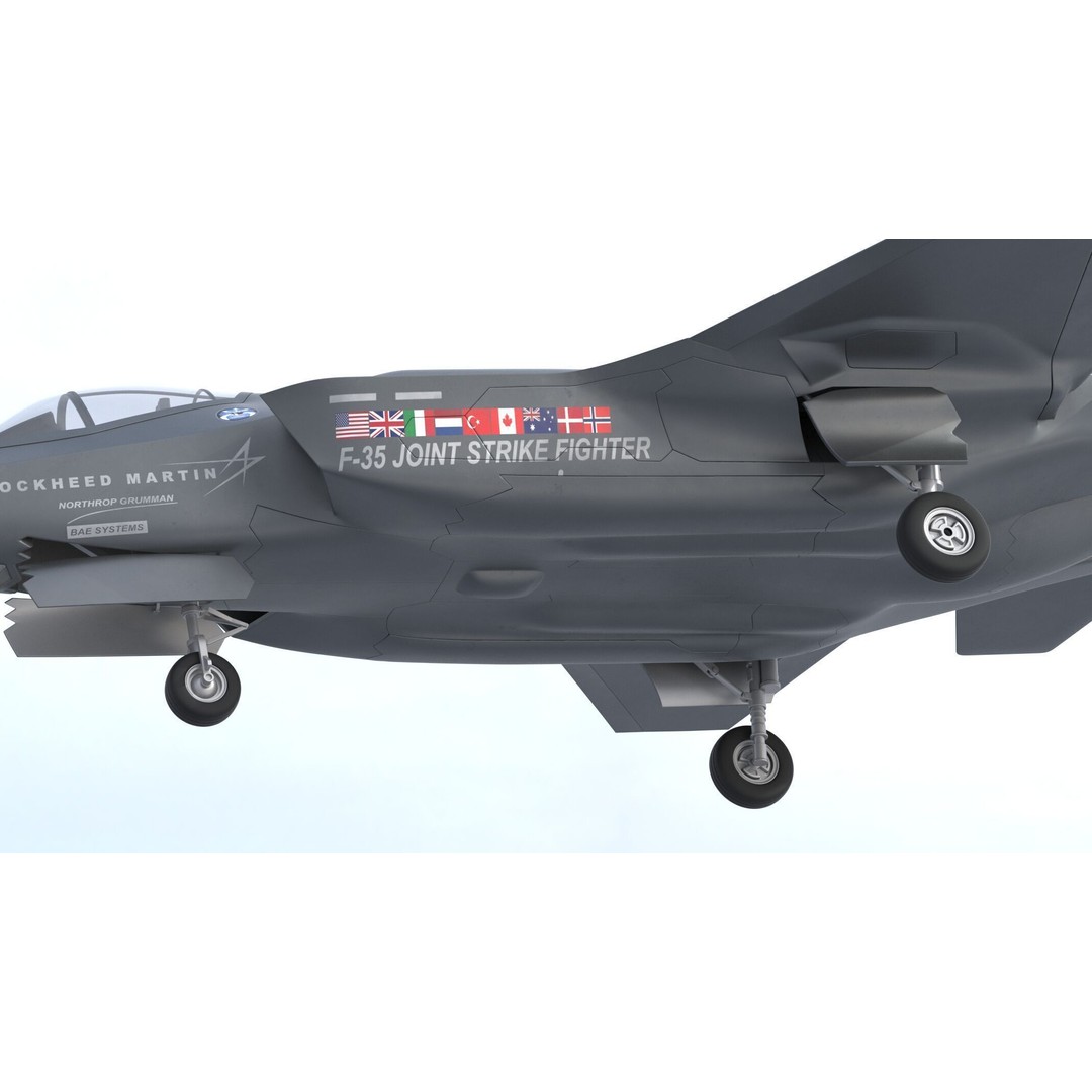 Lockheed Martin F-35 Lightning II 3D Model – Low-Poly PBR Aircraft, FBX & OBJ - View 10