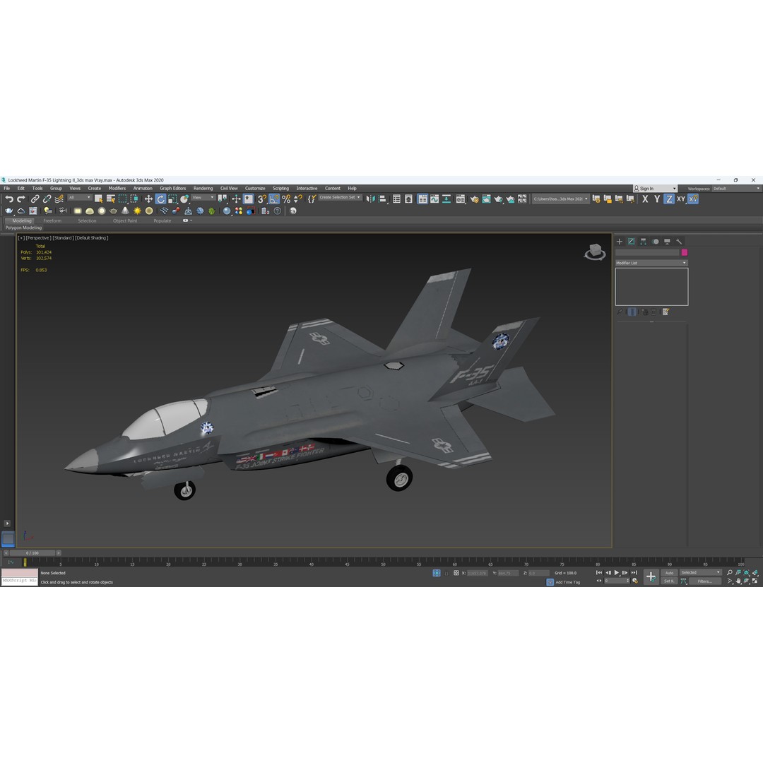 Lockheed Martin F-35 Lightning II 3D Model – Low-Poly PBR Aircraft, FBX & OBJ - View 11