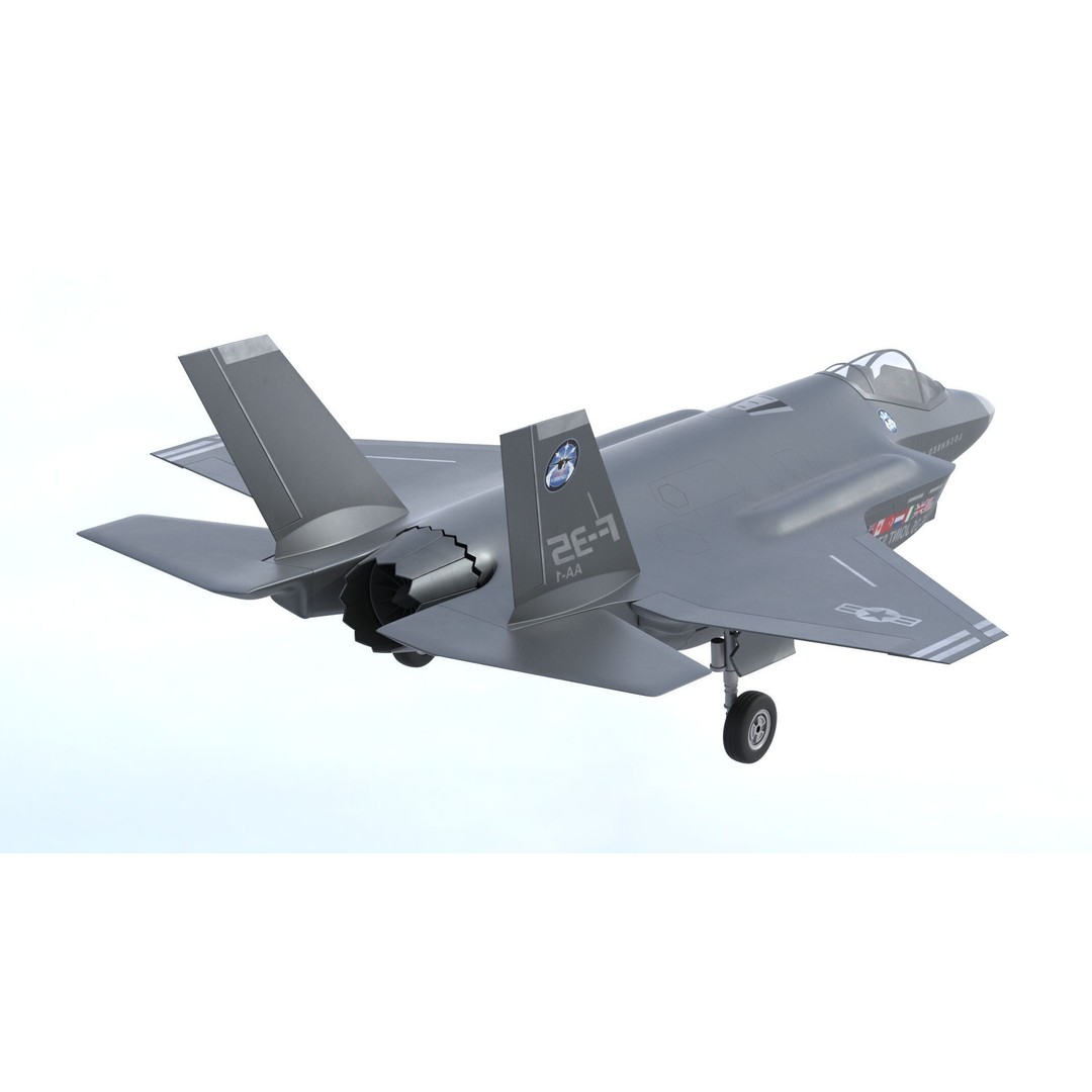 Lockheed Martin F-35 Lightning II 3D Model – Low-Poly PBR Aircraft, FBX & OBJ - View 16