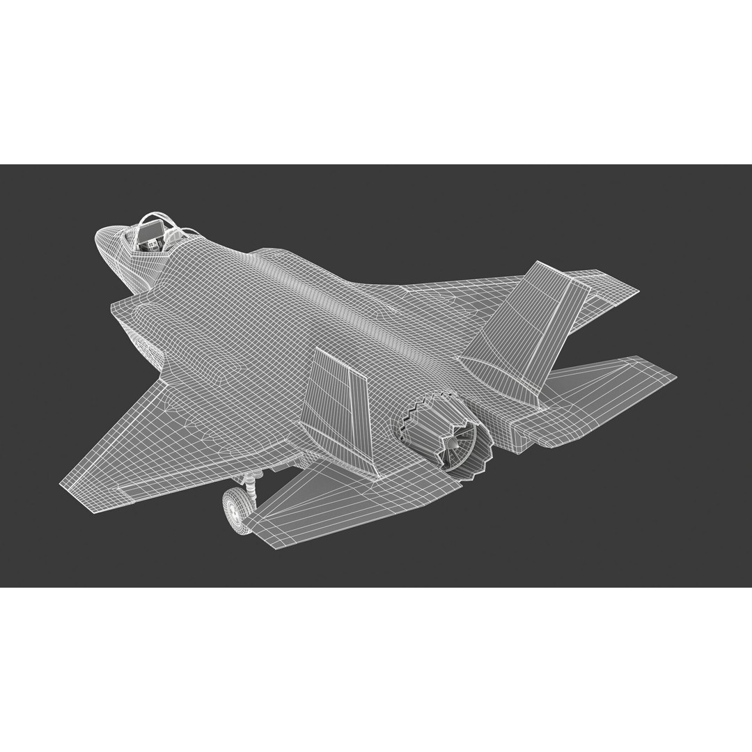 Lockheed Martin F-35 Lightning II 3D Model – Low-Poly PBR Aircraft, FBX & OBJ - View 25