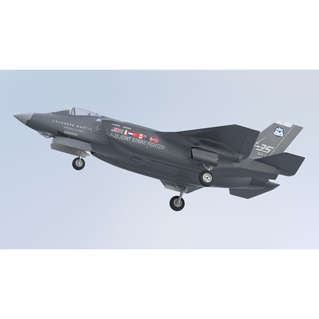 Lockheed Martin F-35 Lightning II 3D Model – Low-Poly PBR Aircraft, FBX & OBJ - View 26