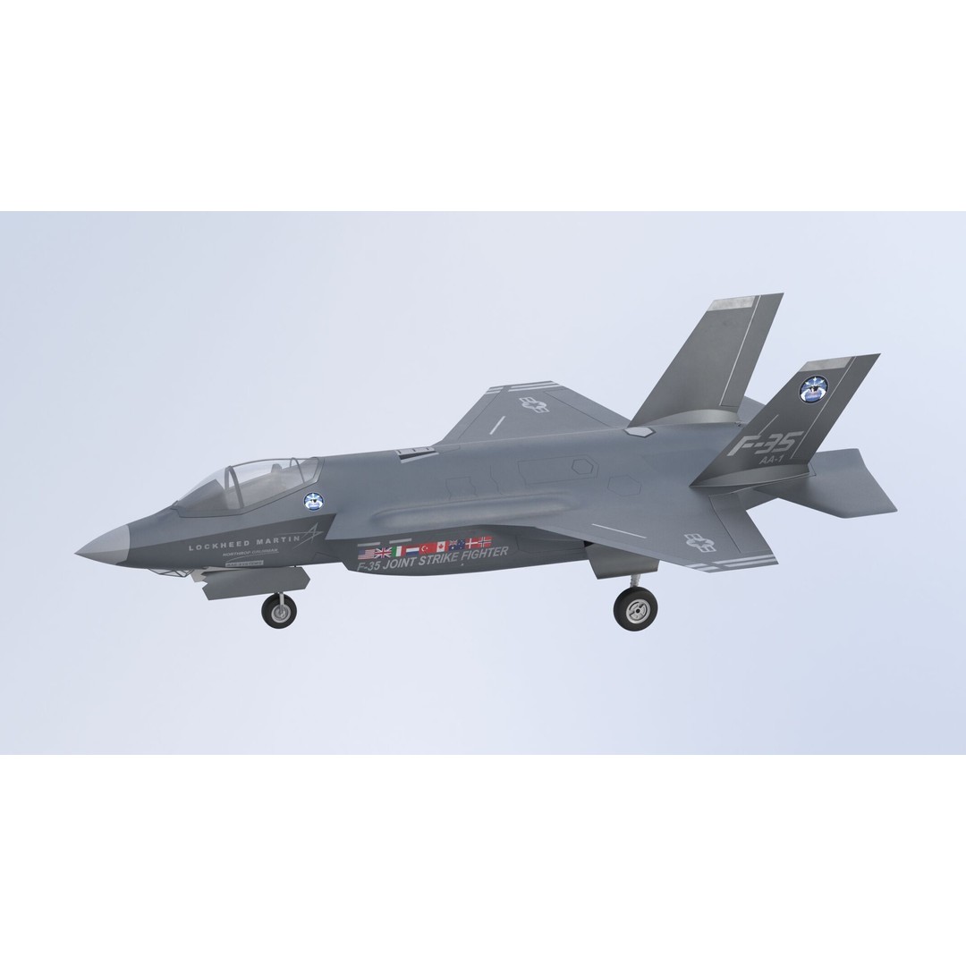 Lockheed Martin F-35 Lightning II 3D Model – Low-Poly PBR Aircraft, FBX & OBJ - View 5