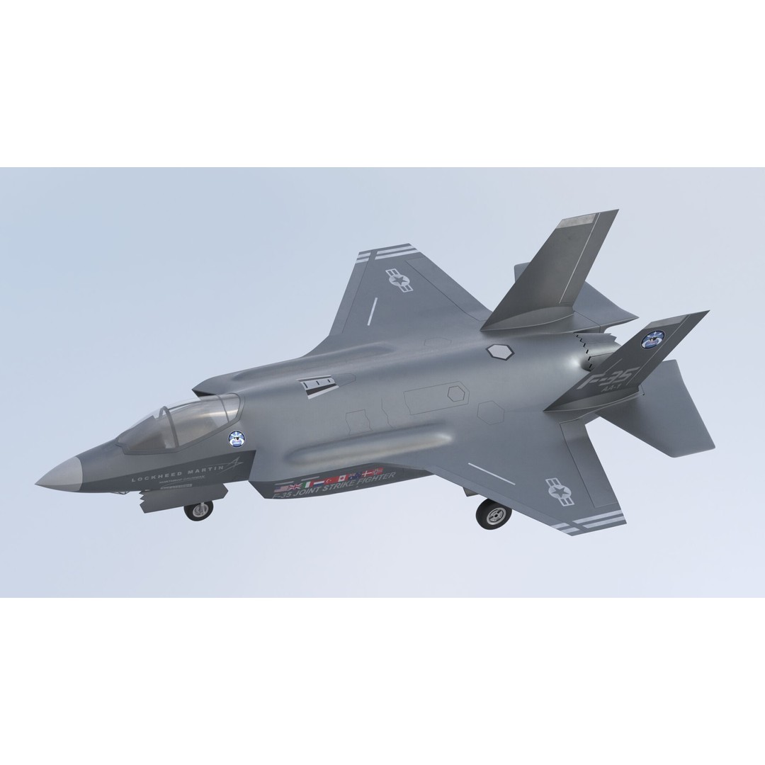 Lockheed Martin F-35 Lightning II 3D Model – Low-Poly PBR Aircraft, FBX & OBJ - View 6