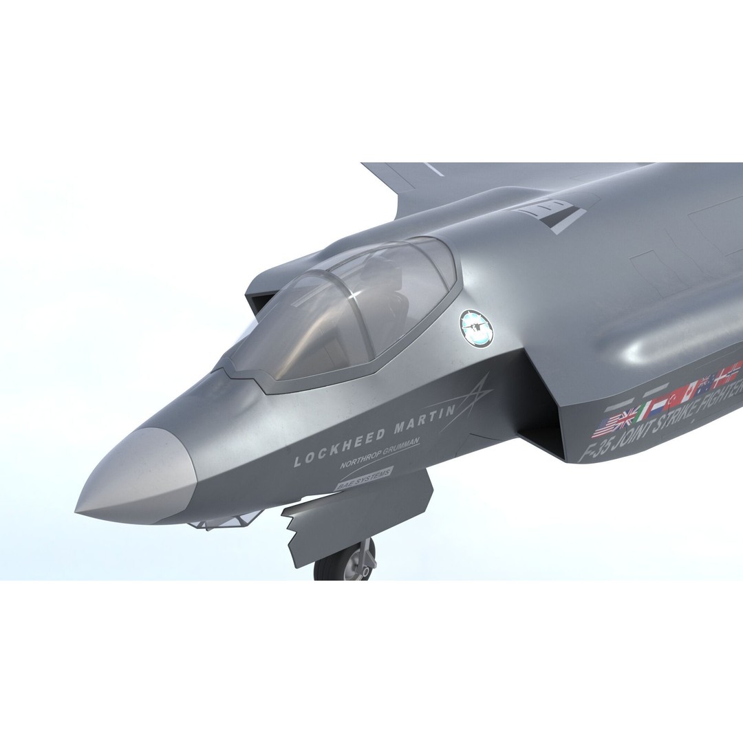 Lockheed Martin F-35 Lightning II 3D Model – Low-Poly PBR Aircraft, FBX & OBJ - View 8