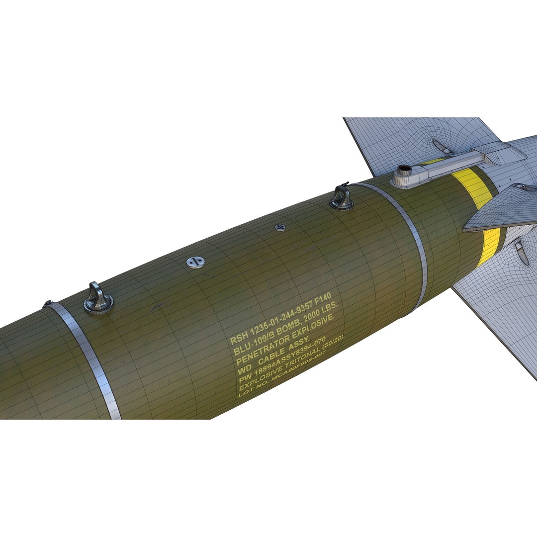 SPICE-2000 Guided Bomb 3D Model – Low Poly Military Asset, FBX - View 16