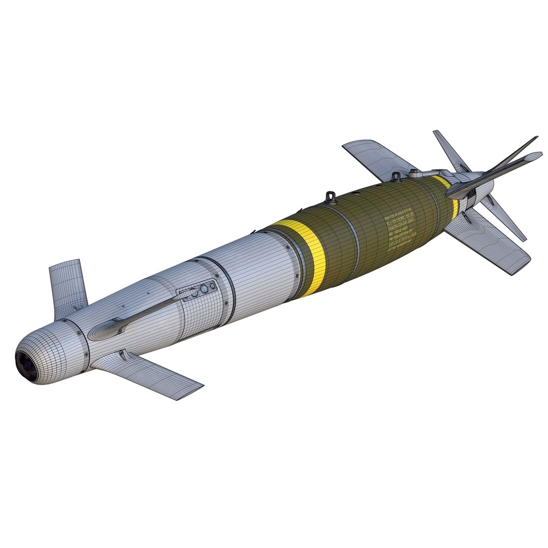 SPICE-2000 Guided Bomb 3D Model – Low Poly Military Asset, FBX - View 19