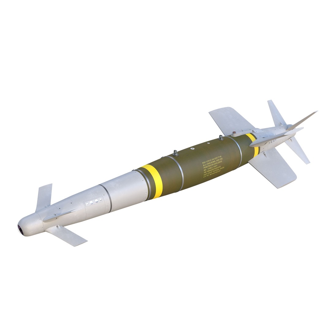 SPICE-2000 Guided Bomb 3D Model – Low Poly Military Asset, FBX - View 3