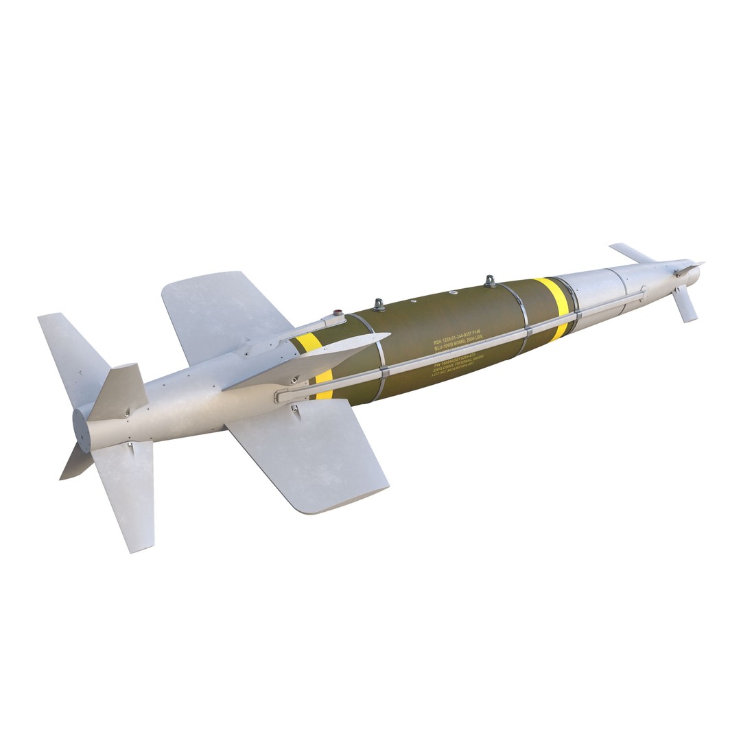 SPICE-2000 Guided Bomb 3D Model – Low Poly Military Asset, FBX - View 4