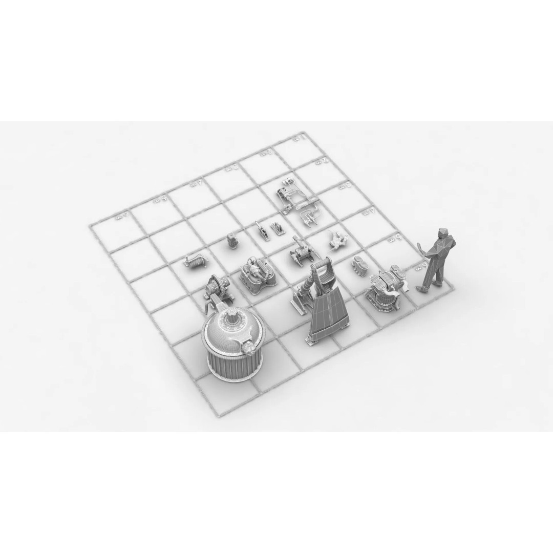 1940s Sci-Fi Technology 3D Model – Kitbash Collection, PBR Textures - View 45