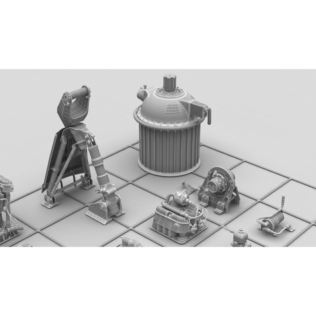 1940s Sci-Fi Technology 3D Model – Kitbash Collection, PBR Textures - View 47