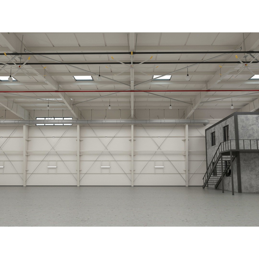 Hangar 3D Model – Detailed Industrial Building, C4D, FBX - View 11