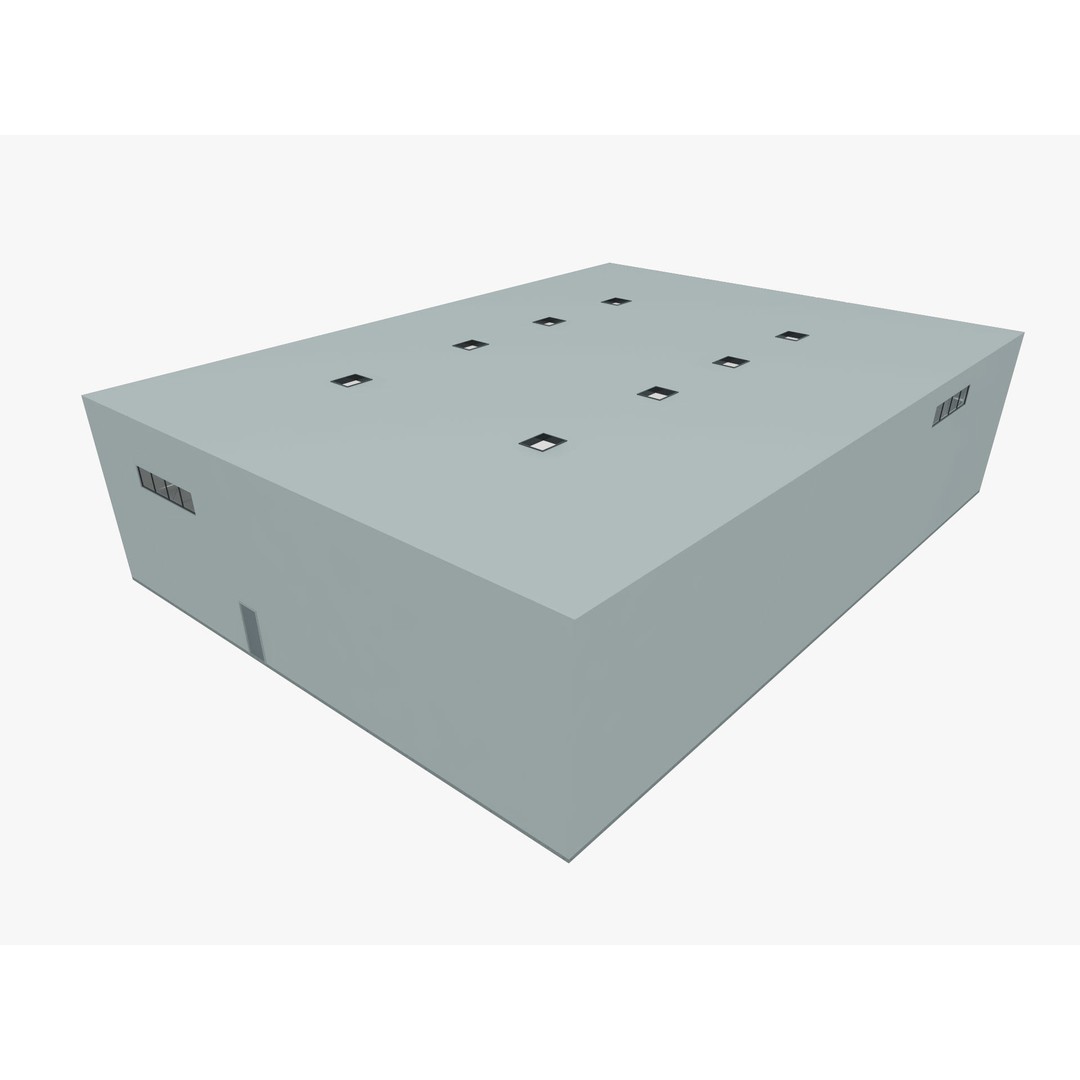 Hangar 3D Model – Detailed Industrial Building, C4D, FBX - View 14