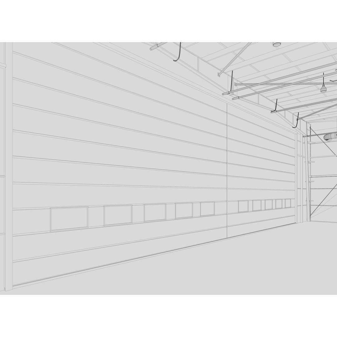 Hangar 3D Model – Detailed Industrial Building, C4D, FBX - View 17