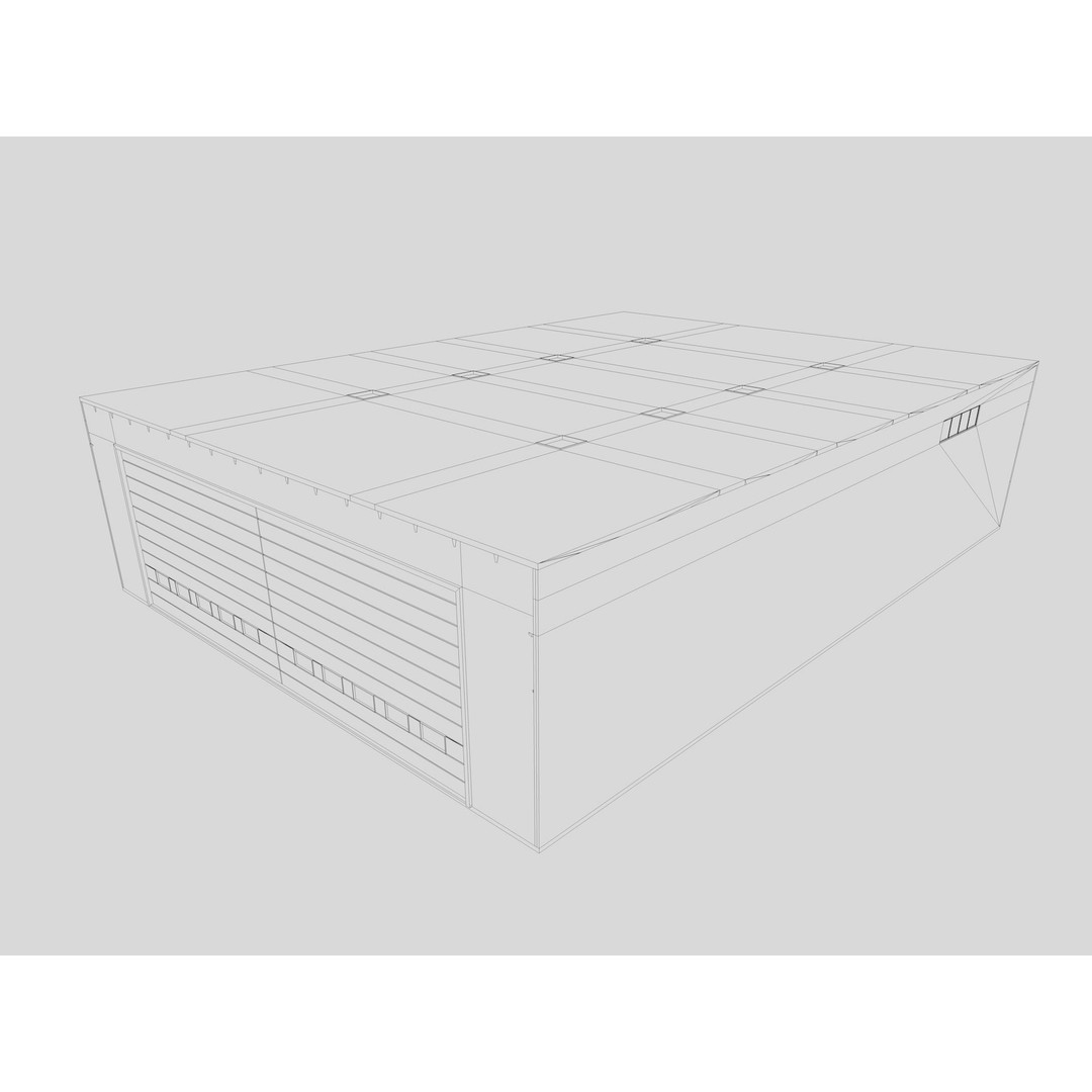 Hangar 3D Model – Detailed Industrial Building, C4D, FBX - View 18