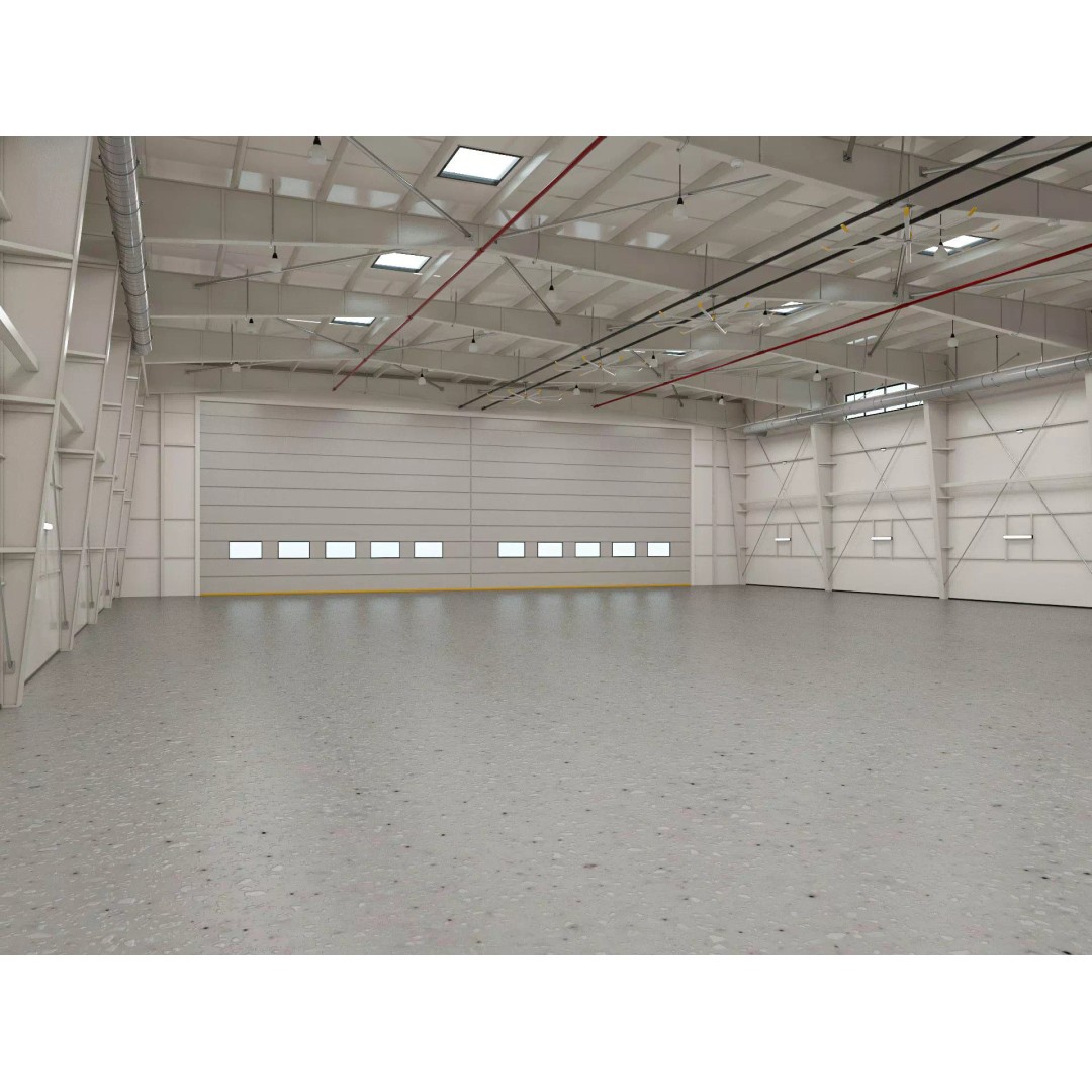 Hangar 3D Model – Detailed Industrial Building, C4D, FBX - View 2