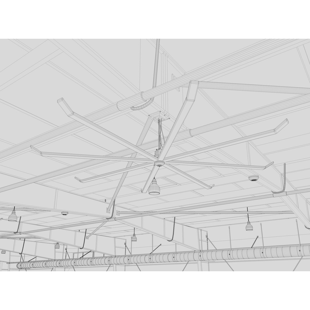 Hangar 3D Model – Detailed Industrial Building, C4D, FBX - View 26