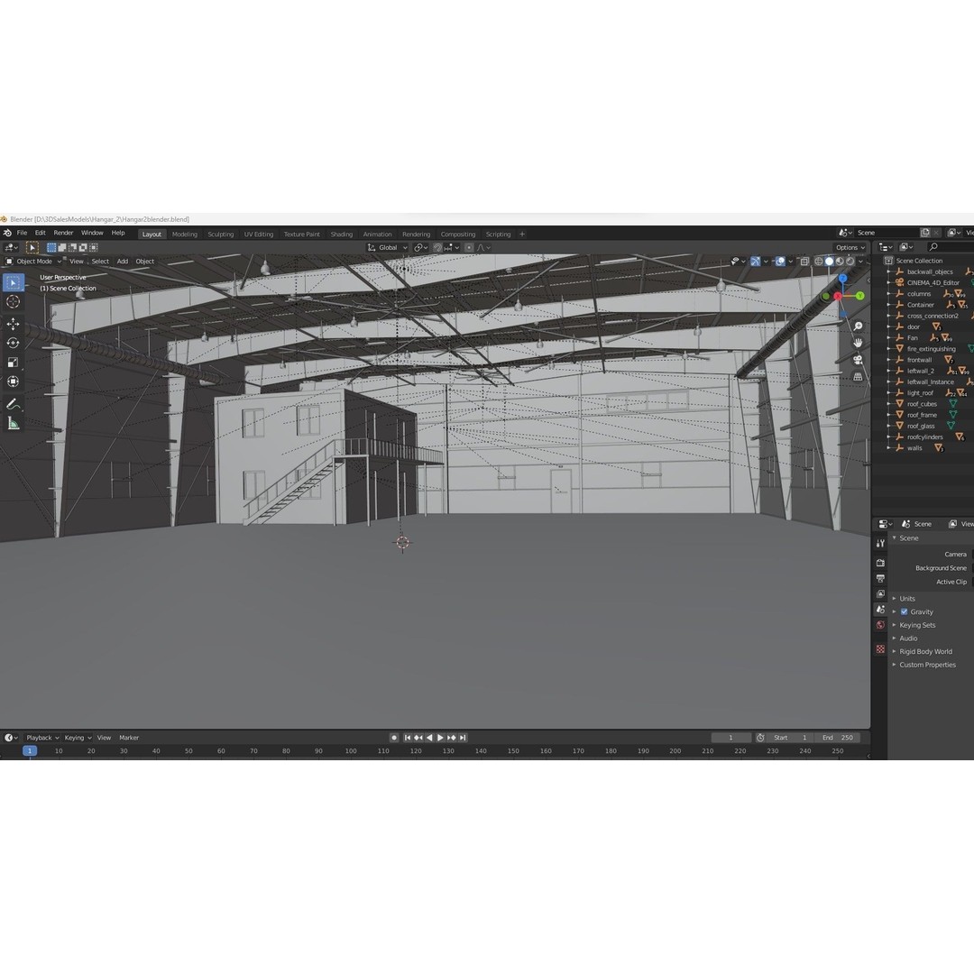 Hangar 3D Model – Detailed Industrial Building, C4D, FBX - View 28
