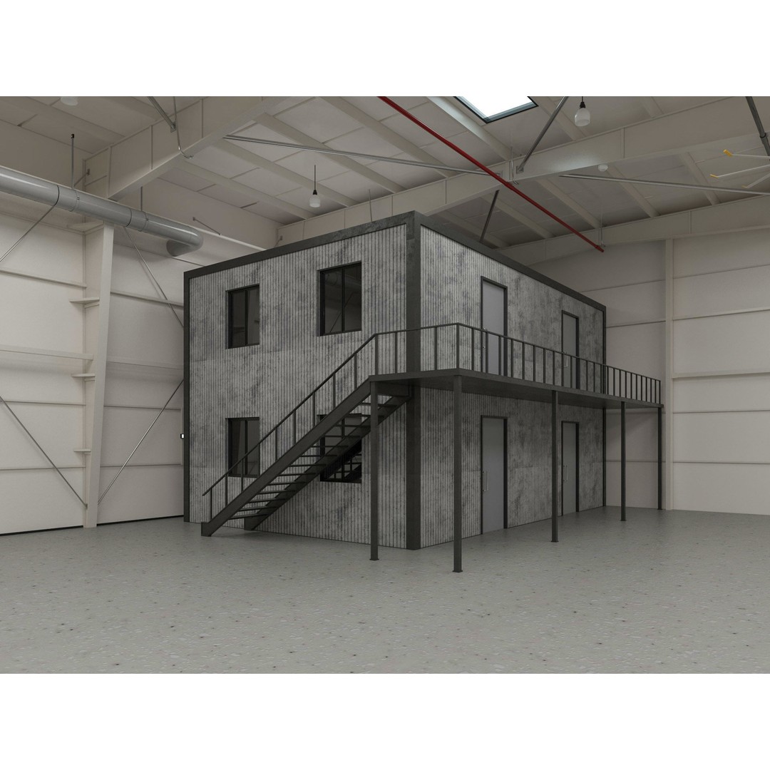 Hangar 3D Model – Detailed Industrial Building, C4D, FBX - View 6