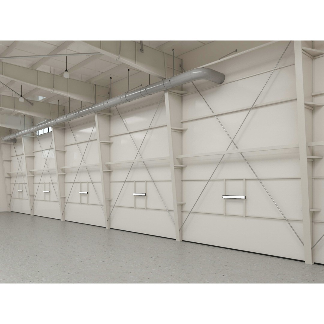 Hangar 3D Model – Detailed Industrial Building, C4D, FBX - View 7