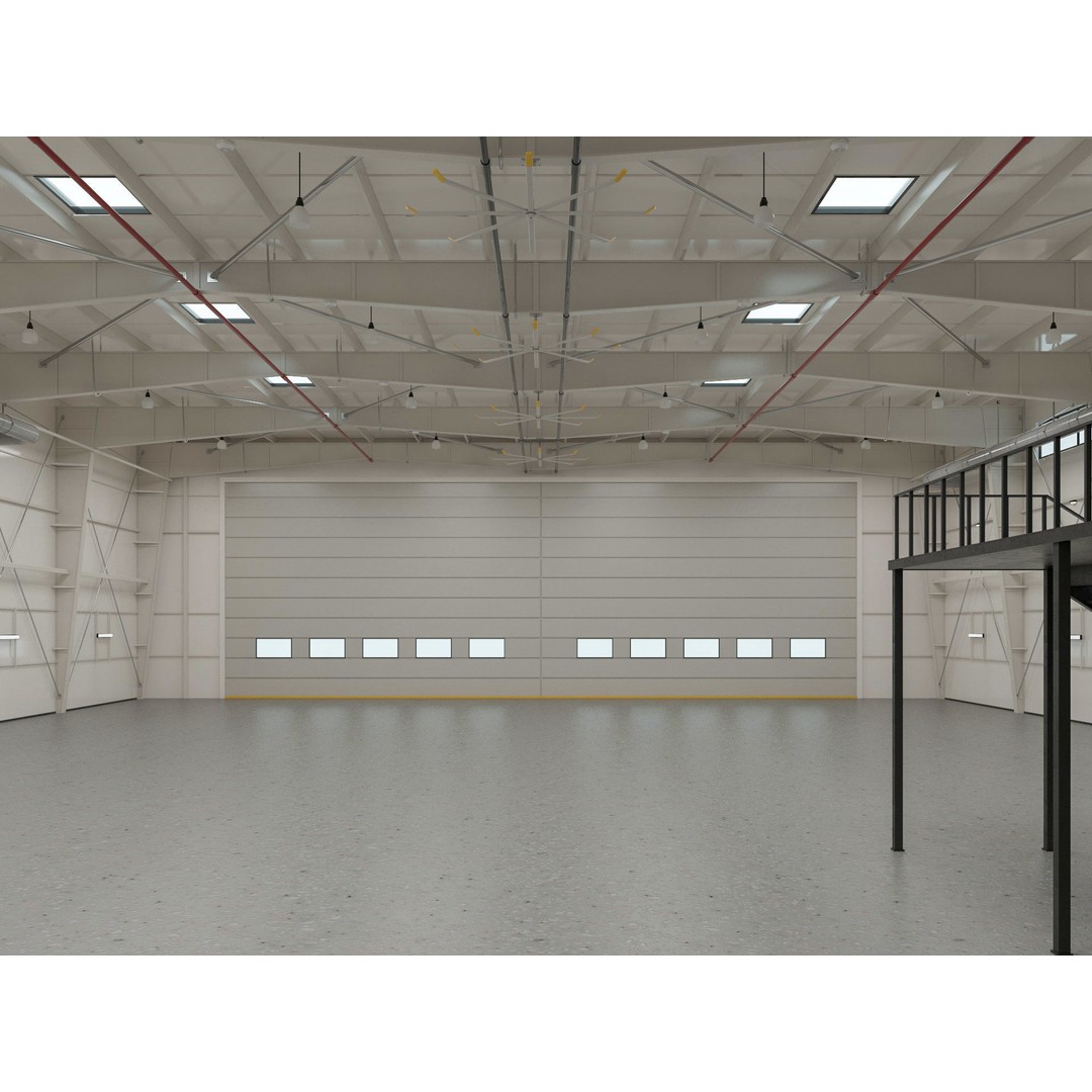 Hangar 3D Model – Detailed Industrial Building, C4D, FBX - View 8