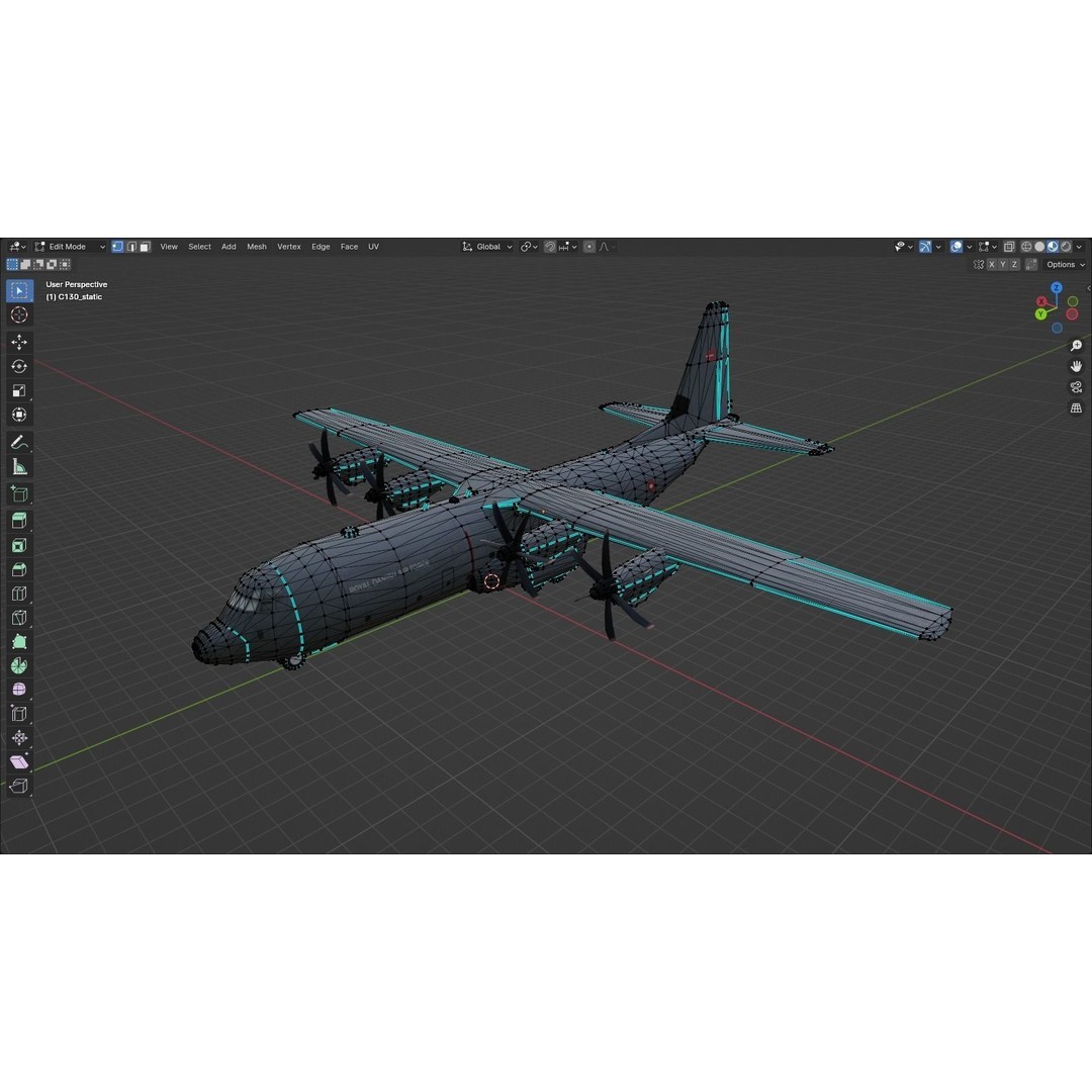 Lockheed C-130J-30 3D Model – Low Poly Static Aircraft for MSFS & XPlane - View 16