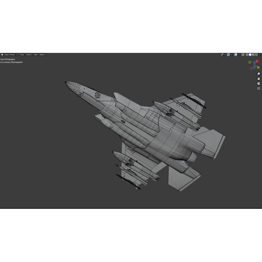 F35A Lightning II 3D Model – Fully Rigged Low-Poly Military Aircraft