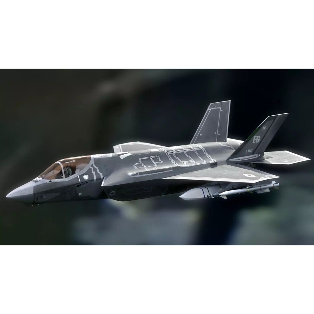 F35A Lightning II 3D Model – Fully Rigged Low-Poly Military Aircraft - View 12