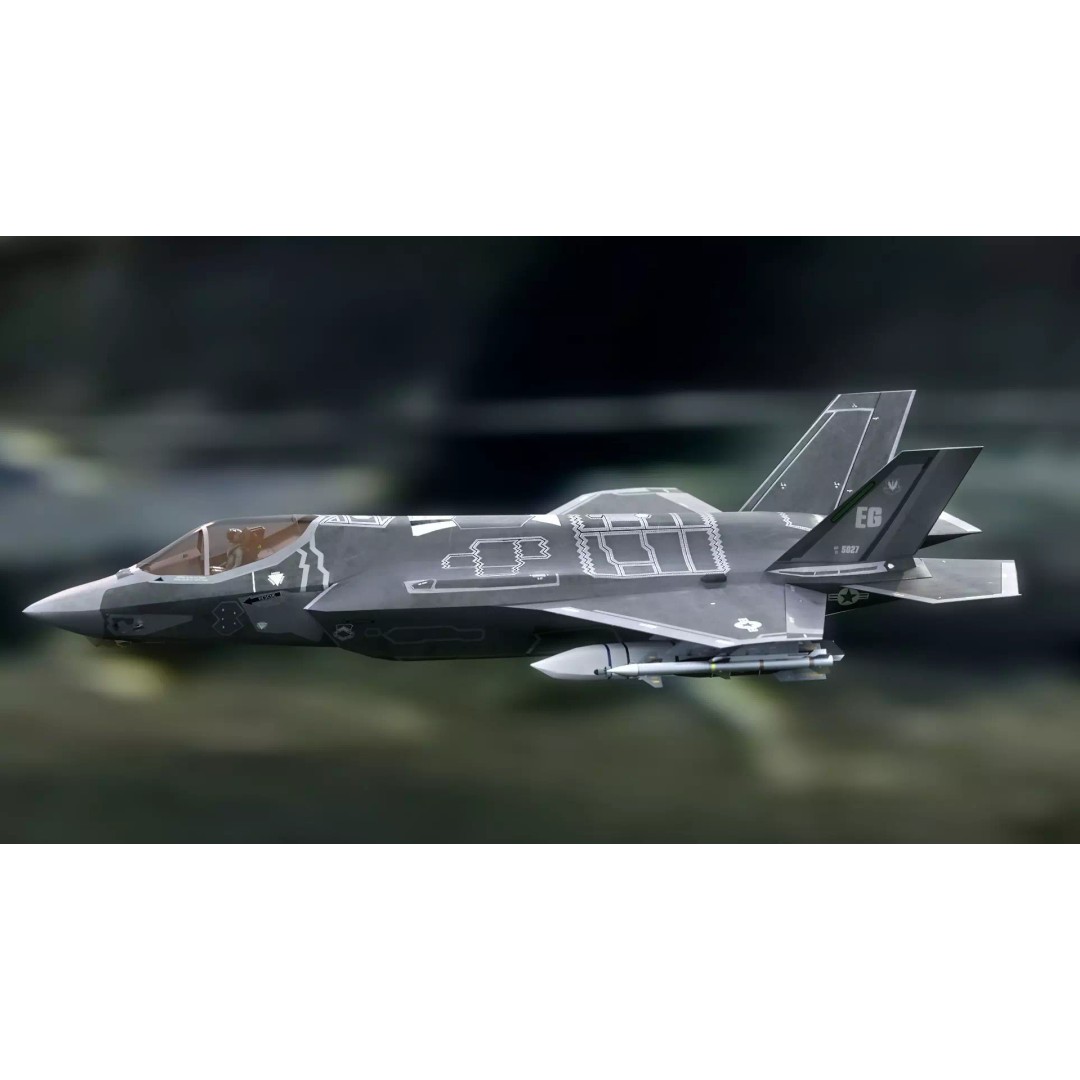 F35A Lightning II 3D Model – Fully Rigged Low-Poly Military Aircraft - View 13