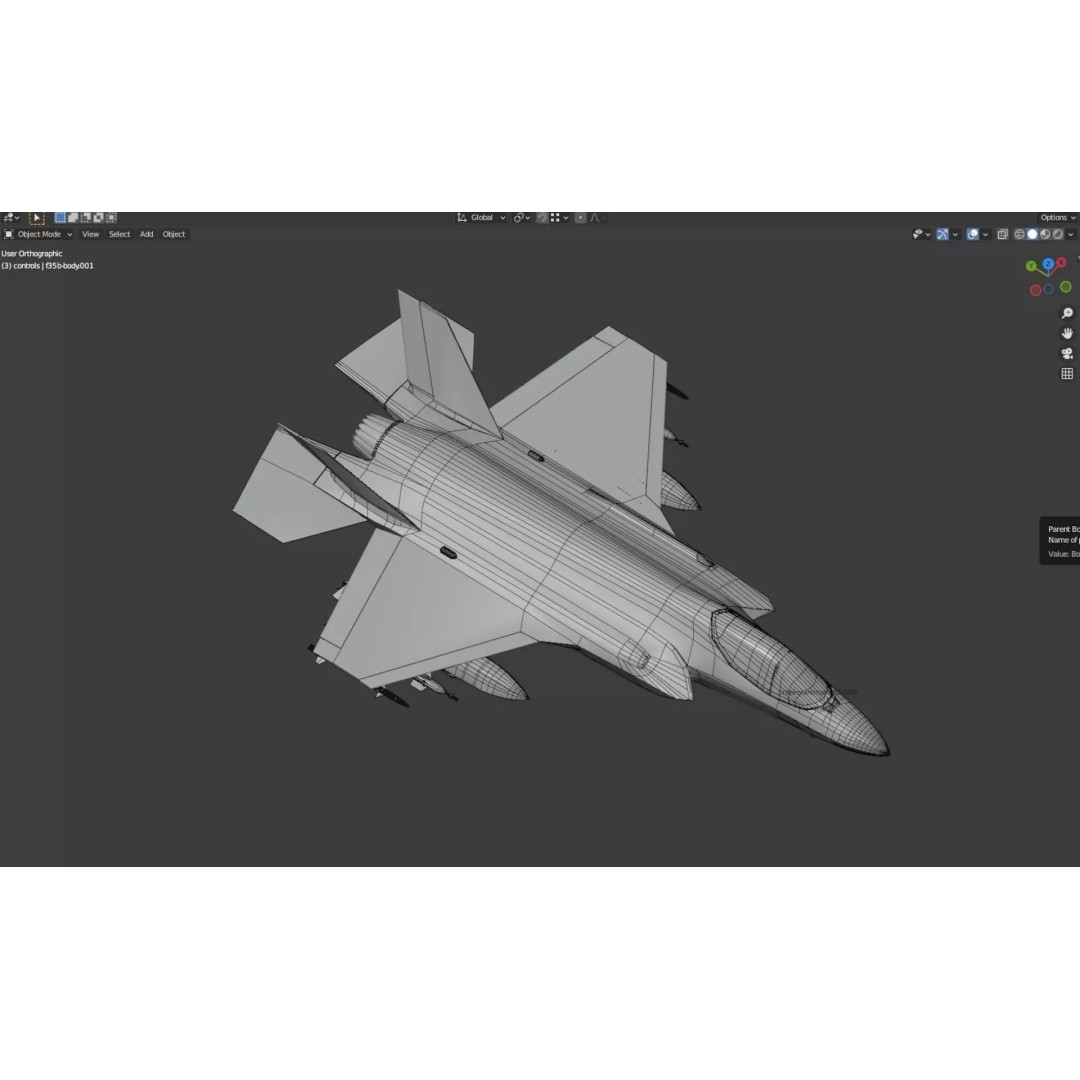 F35A Lightning II 3D Model – Fully Rigged Low-Poly Military Aircraft - View 27