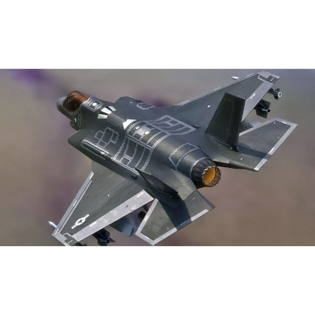 F35A Lightning II 3D Model – Fully Rigged Low-Poly Military Aircraft - View 3