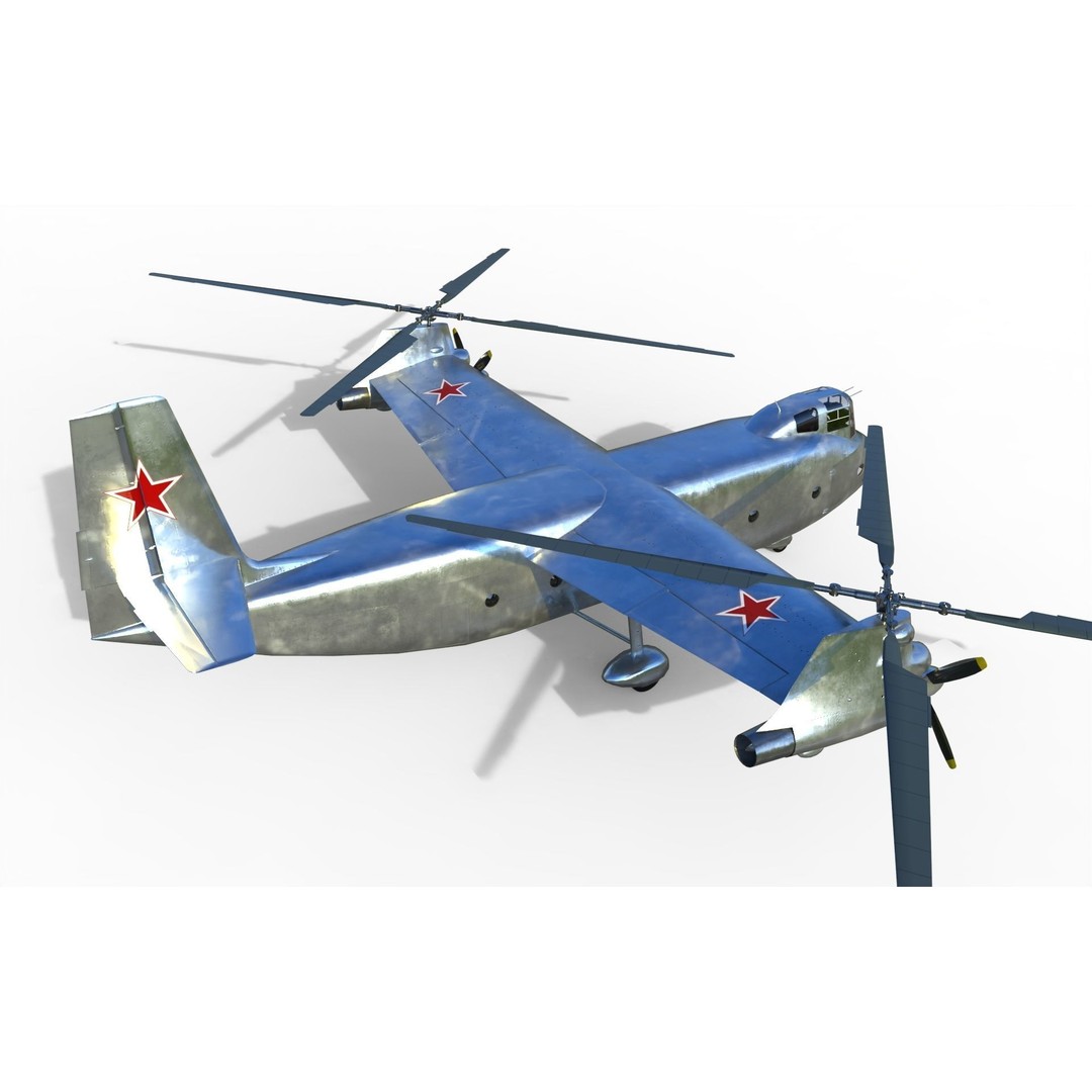 Kamov Ka-22 3D Model – Experimental Helicopter for Animation, FBX - View 10
