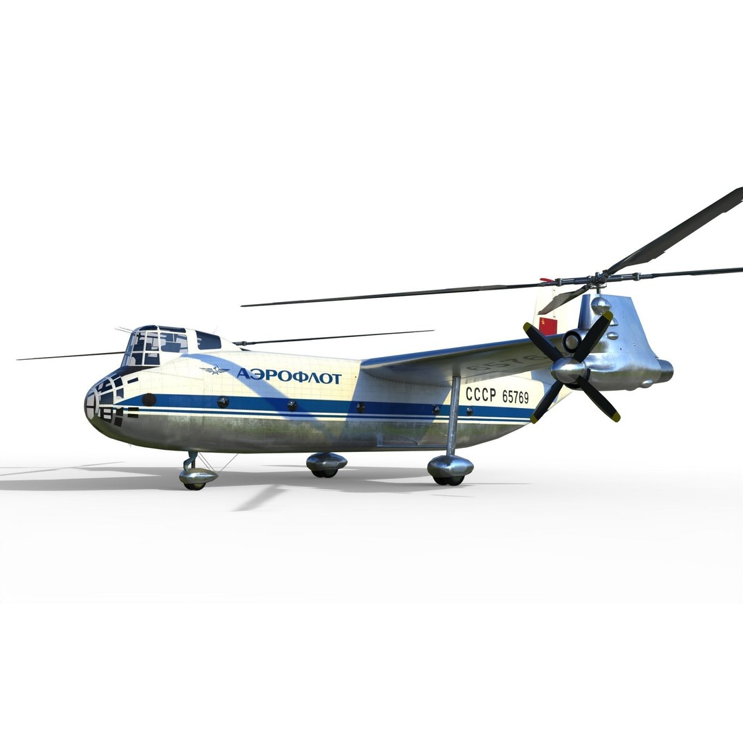 Kamov Ka-22 3D Model – Experimental Helicopter for Animation, FBX - View 12