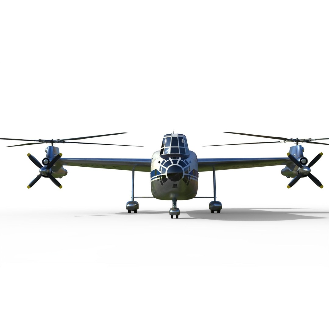 Kamov Ka-22 3D Model – Experimental Helicopter for Animation, FBX - View 13
