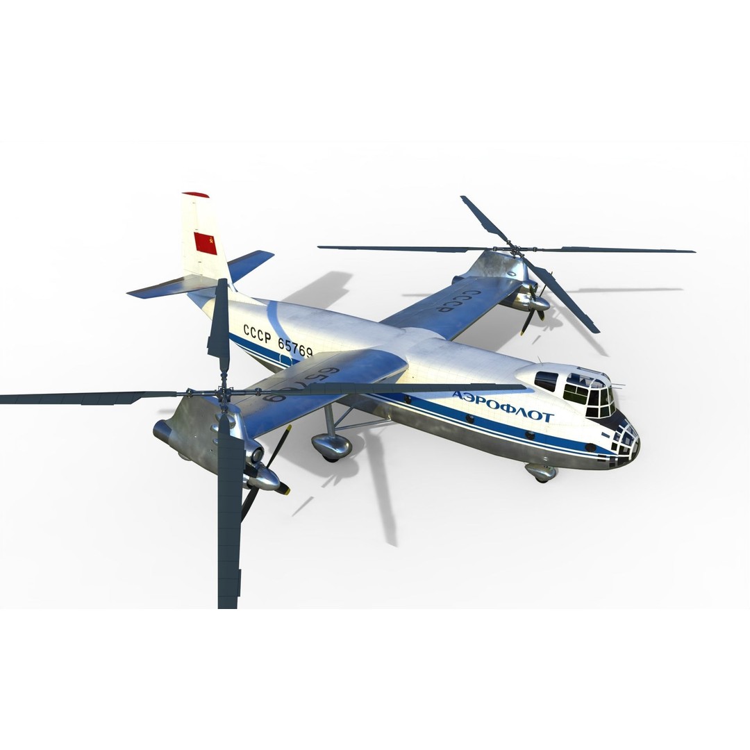 Kamov Ka-22 3D Model – Experimental Helicopter for Animation, FBX - View 14