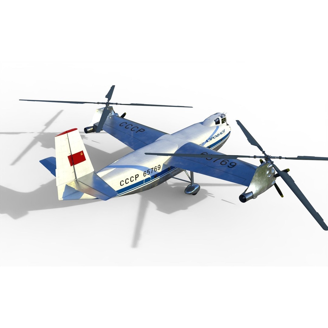 Kamov Ka-22 3D Model – Experimental Helicopter for Animation, FBX - View 15